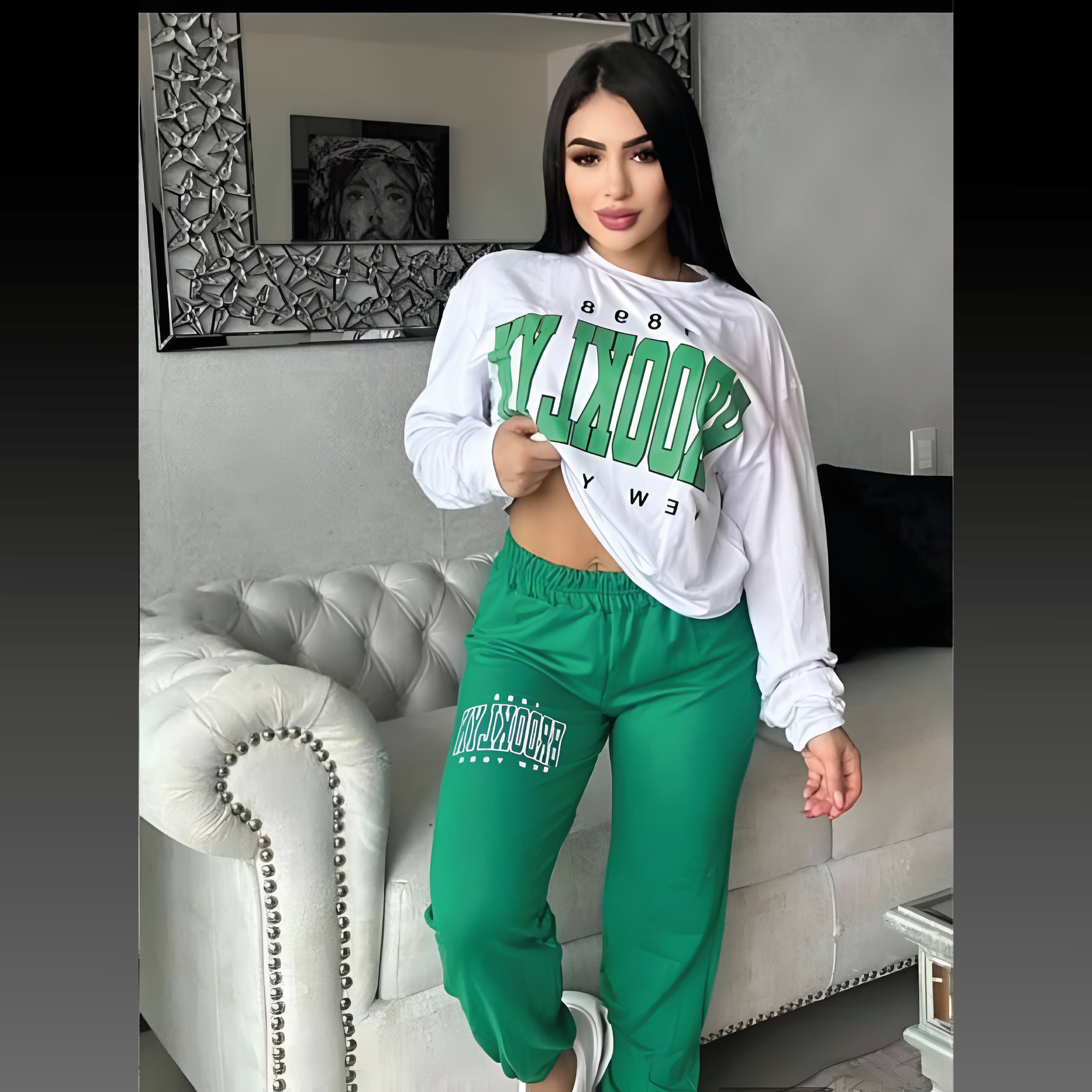 NUEVO CONJUNTO DUO BUSO ESTAMPADO SUDADERA ❤️ 🧡 💛 💚