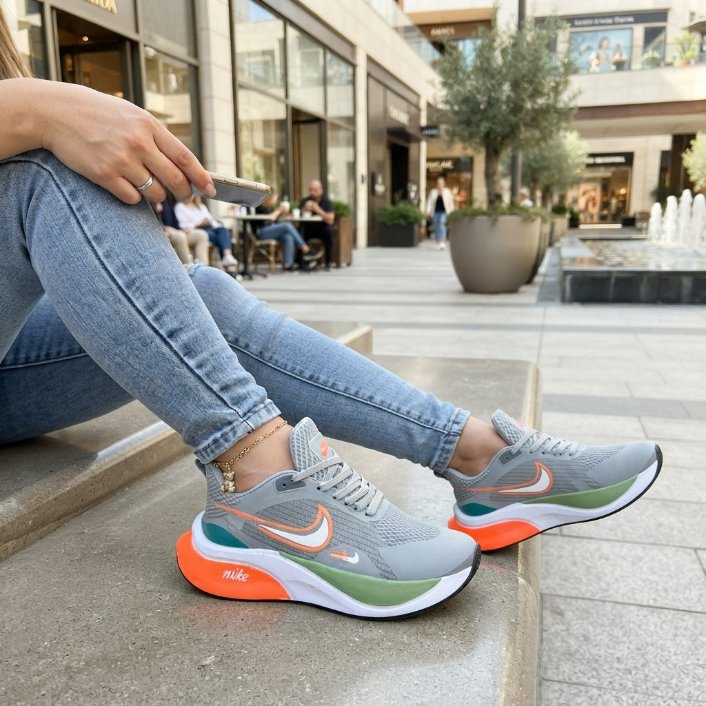 Tenis Nike BTR Gris naranja