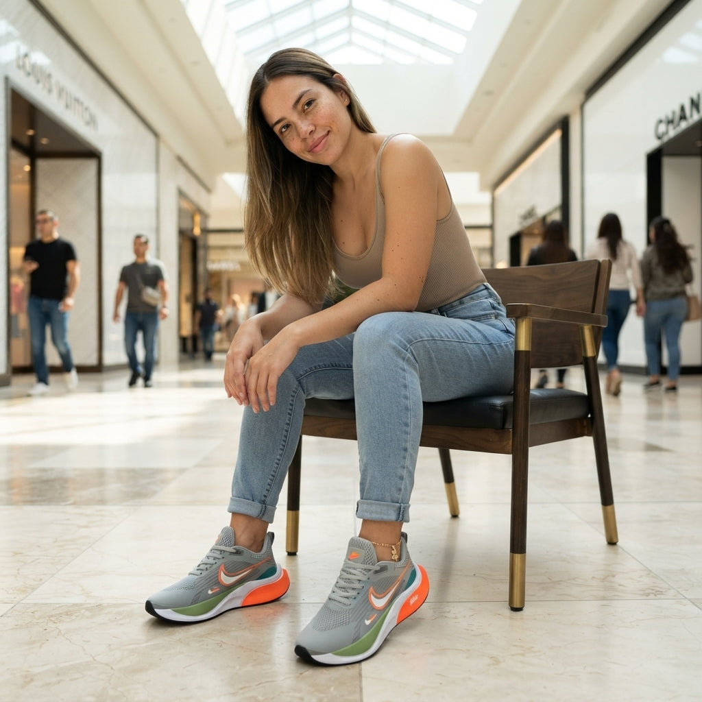 Tenis Nike BTR Gris naranja