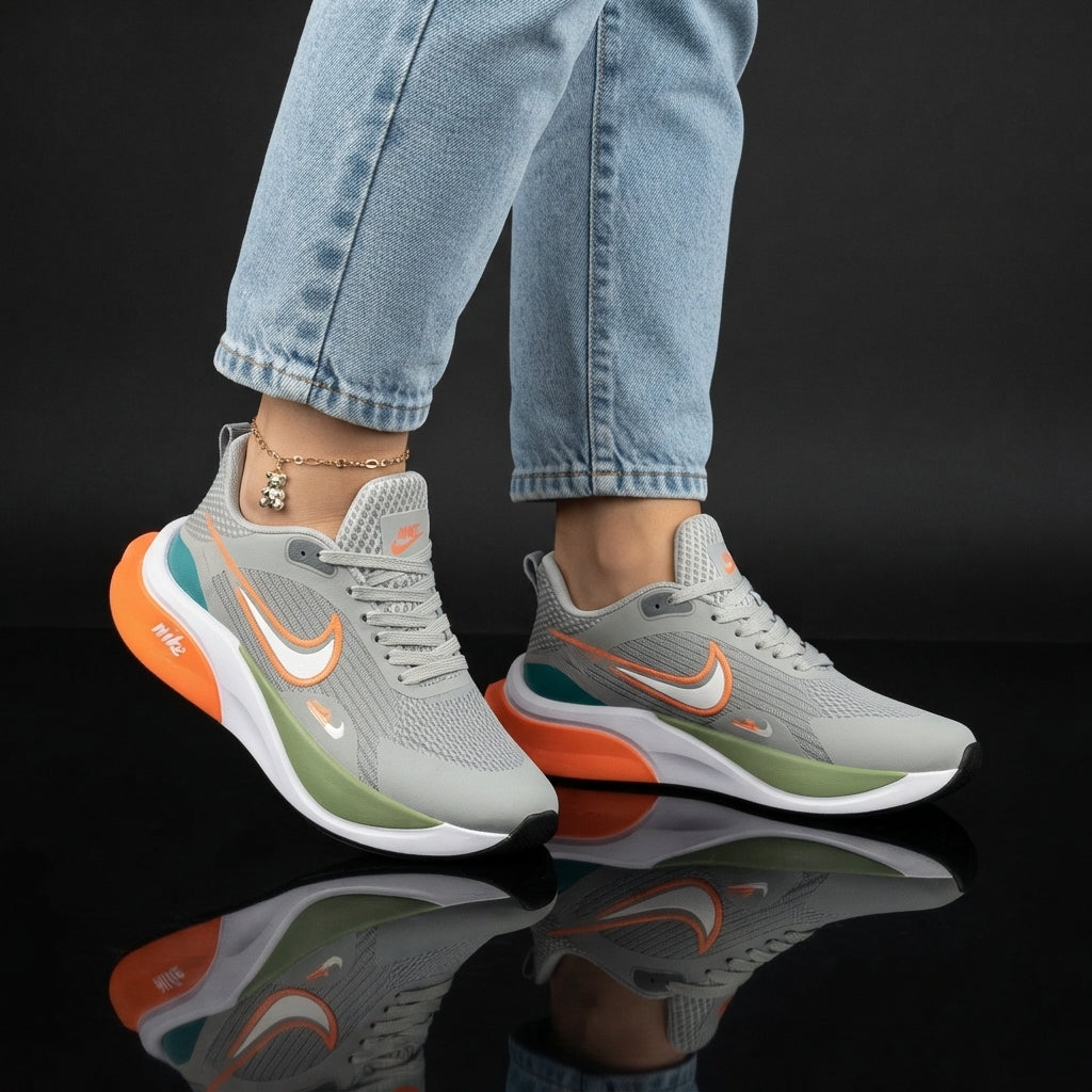 Tenis Nike BTR Gris naranja