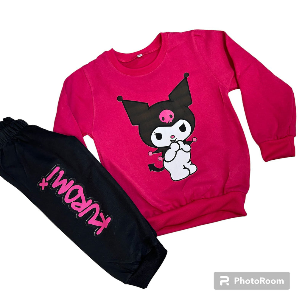 🌸 Sudadera Niña Kuromi 💖 Conjunto Buzo y Pantalón 👚👖