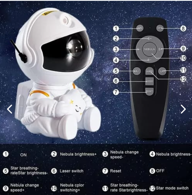 Proyector de estrellas y astronautas- una experiencia única en tu hogar