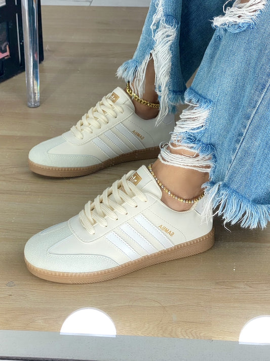 NUEVOS TENIS PARA DAMA SAMBA BEIGE